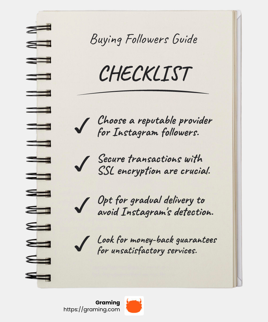 Secure Payment Methods - how do i buy instagram followers infographic checklist-notebook